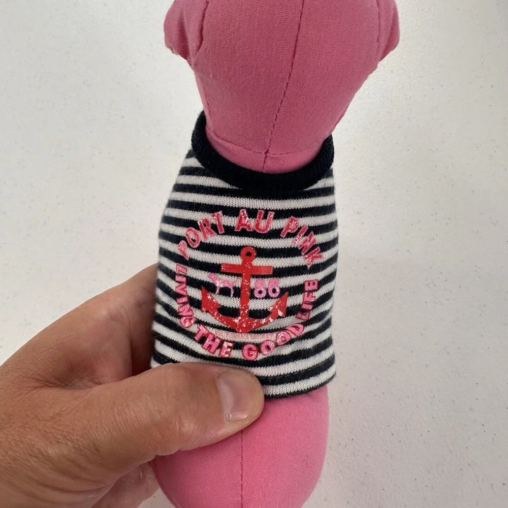 Victorias Secret Pink Dog Plush Striped Anchor Shirt Nautical‎ Hoodie Good Life